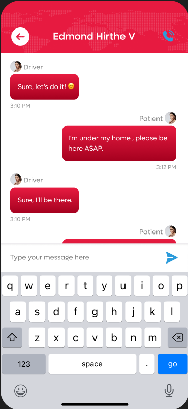 In-app chat during a ride