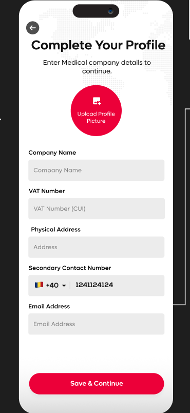 Company profile in app